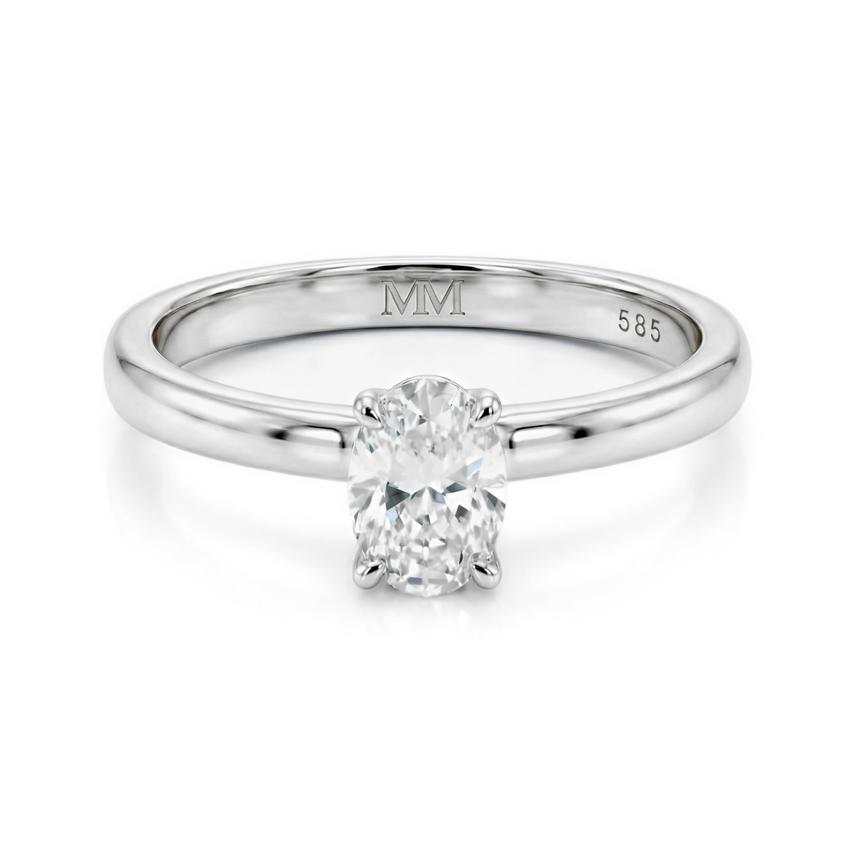 Ovalique - Klassieke Ovale Solitaire Moissanite Verlovingsring