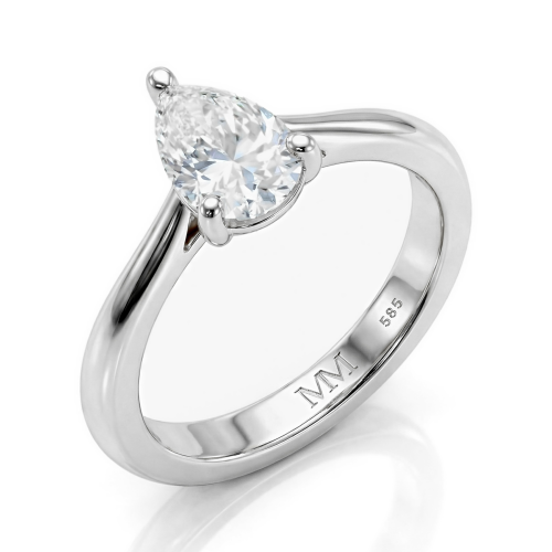 Larissa - Peer Solitair Moissanite Ring