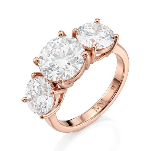Triadique - Klassieke Drie-Stenen Moissanite Verlovingsring