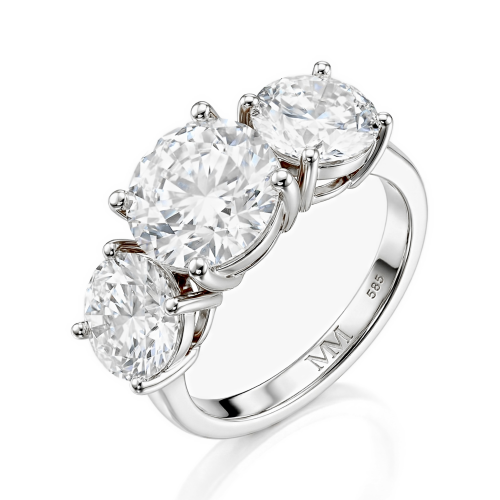 Triadique - Klassieke Drie-Stenen Moissanite Verlovingsring