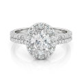 Ovalea - Ovaal Geslepen Moissanite Ring met Halo Pavé Ontwerp