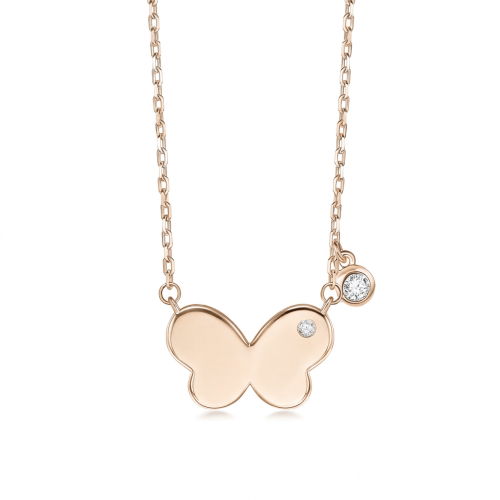 Papillia - moissanite ketting met vlindercharm en accenten