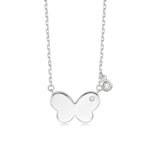 Papillia - Vlinder Bedel Ketting Met Moissanite Accenten
