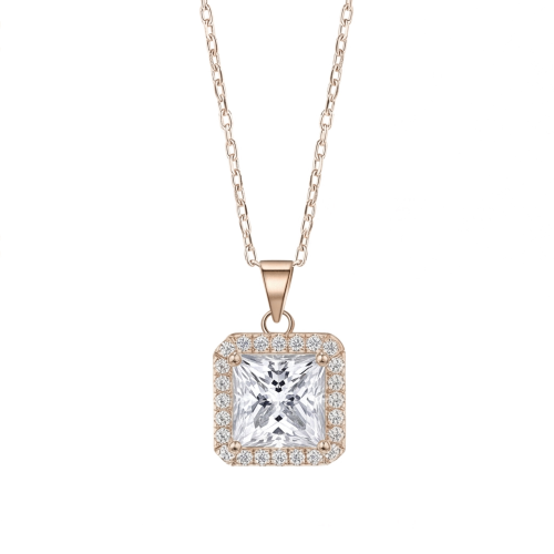 Radiance - princess cut moissanite hanger met halo
