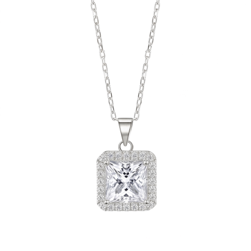 Radiance - Princess Cut Halo Moissanite Hanger
