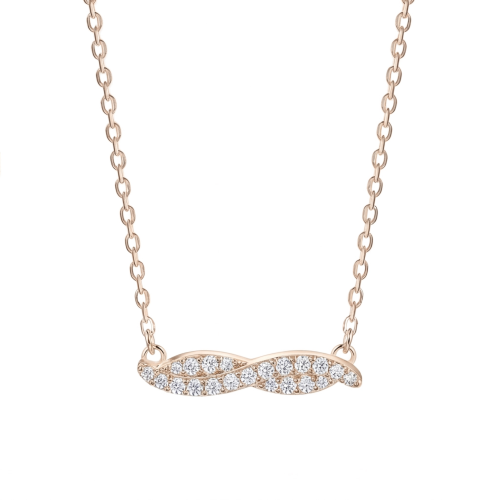 Astrid - op marquise geïnspireerde moissanite ketting met pavézetting