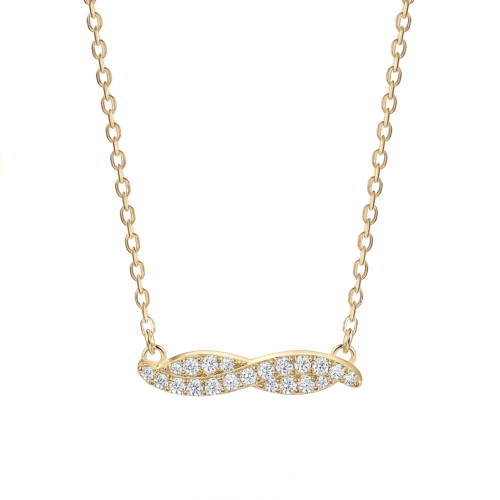 Astrid - op marquise geïnspireerde moissanite ketting met pavézetting