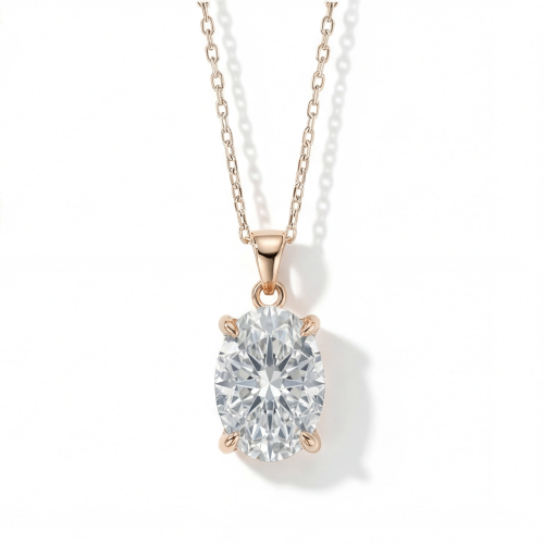 Ovaluxe - ovale moissanite hanger in een elegant ontwerp met vier klauwen