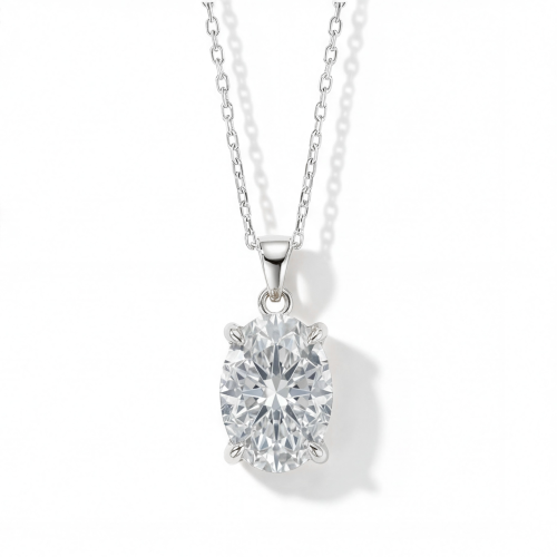 Ovaluxe - Ovaal Moissanite Hanger met Elegant Vier-Pootontwerp