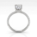 Veridian - Smaragd Geslepen Moissanite Ring Met Pavé-Gezette Band