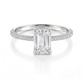 Veridian - Smaragd Geslepen Moissanite Ring Met Pavé-Gezette Band