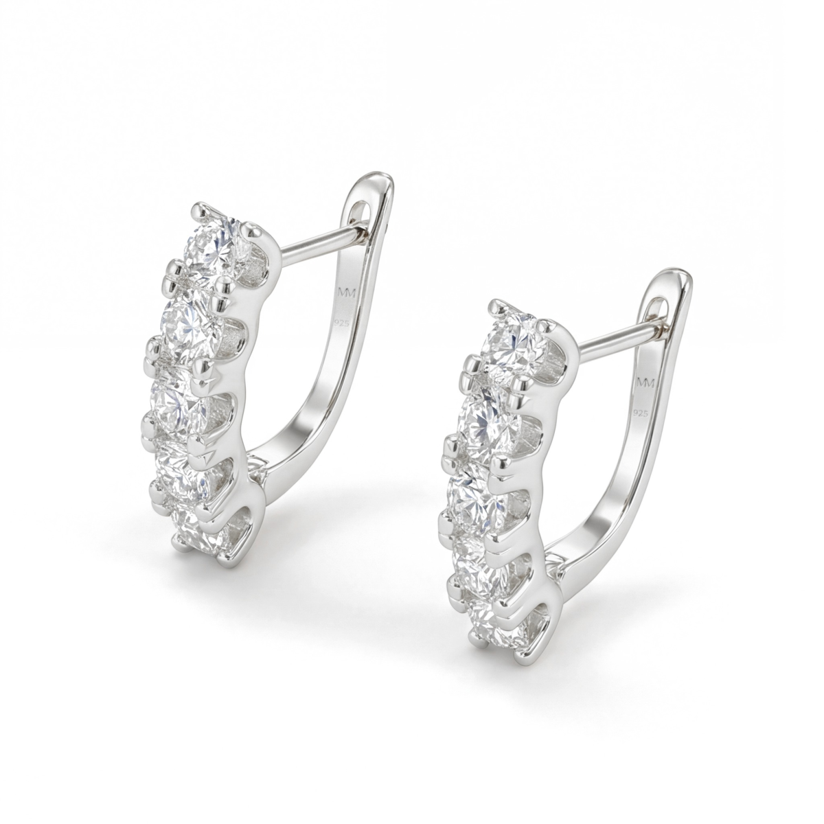Cascade - Lineaire Moissanite Oorringen