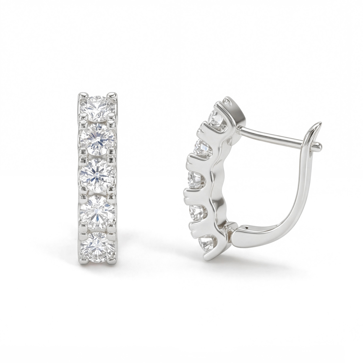 Cascade - Lineaire Moissanite Oorringen
