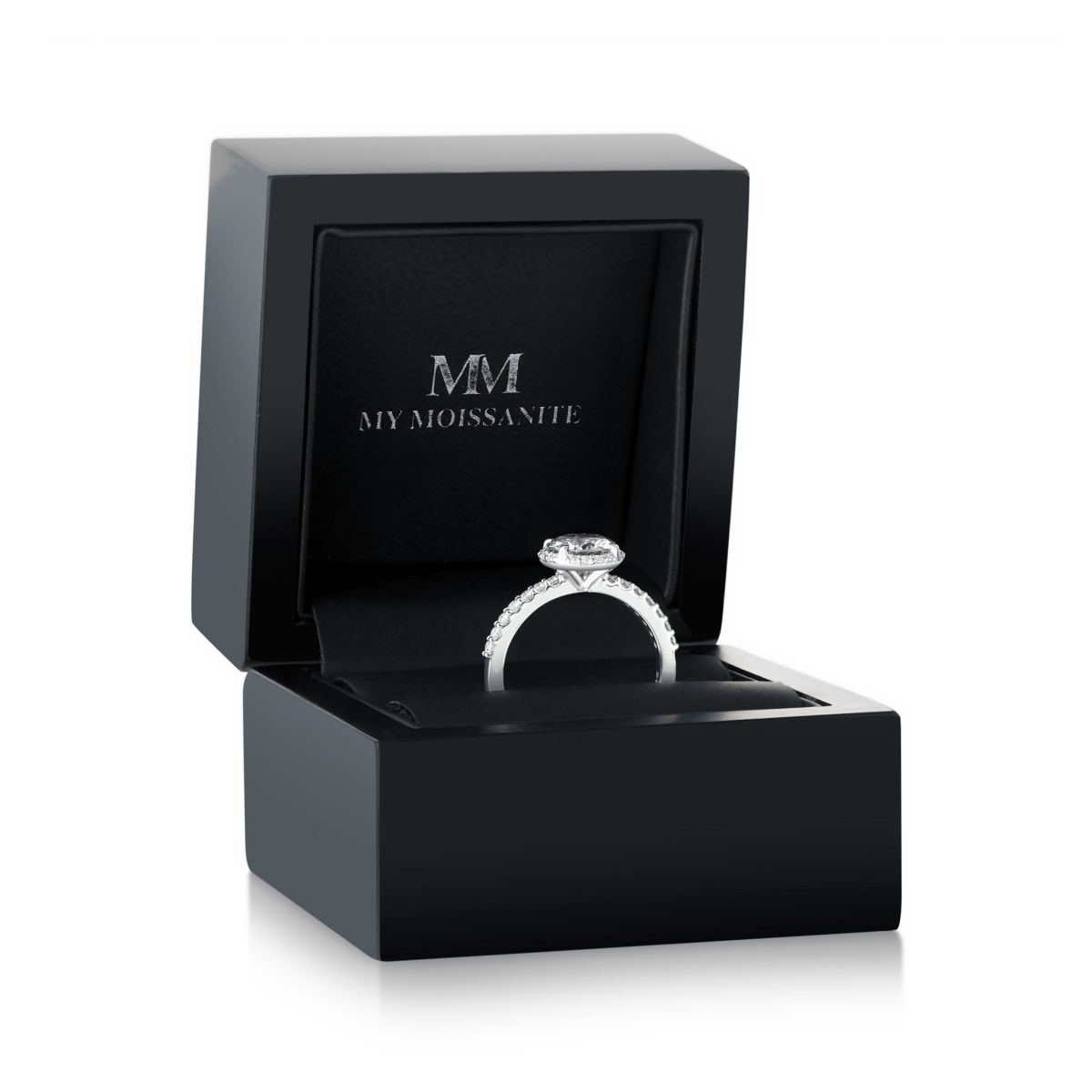 Glimmerette - Luxe Halo Moissanite Ring Met Pavé Accenten