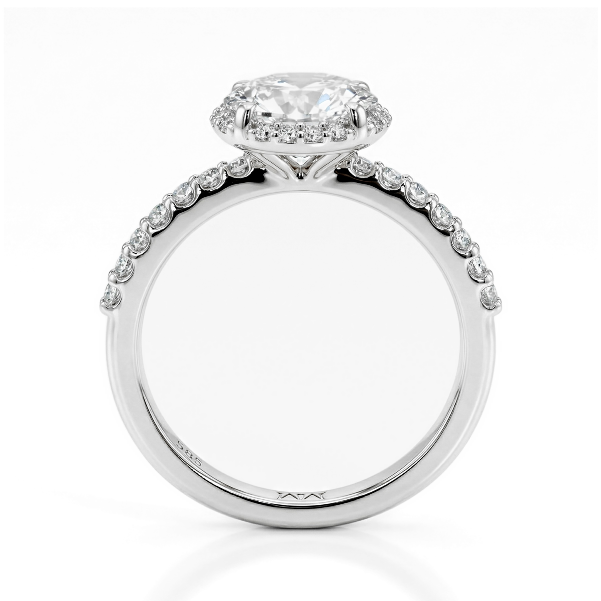 Glimmerette - Luxe Halo Moissanite Ring Met Pavé Accenten