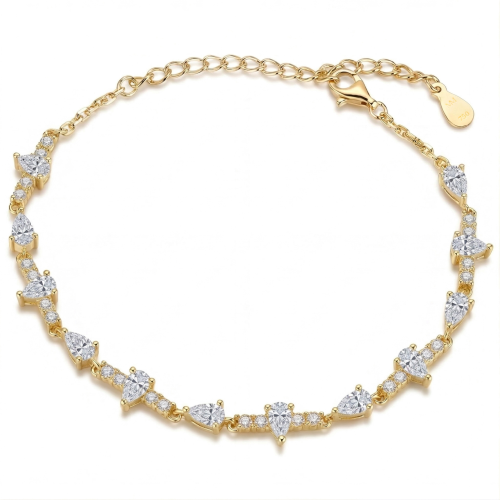 Perlette - peervormige moissanite armband met elegante symmetrie