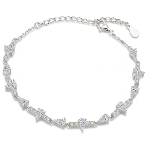 Perlette - peervormige moissanite armband met elegante symmetrie