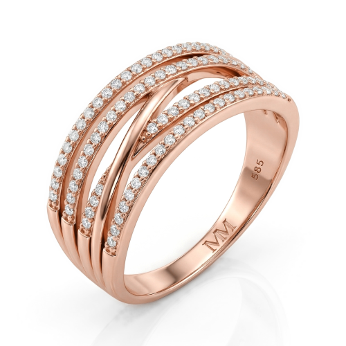 Estrella - Moissanite Cross-Over Lijnen Ring