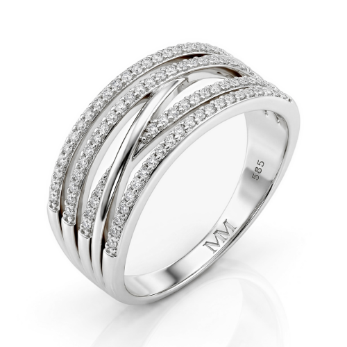 Estrella - Moissanite Cross-Over Lijnen Ring
