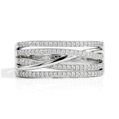 Estrella - Moissanite Cross-Over Lijnen Ring