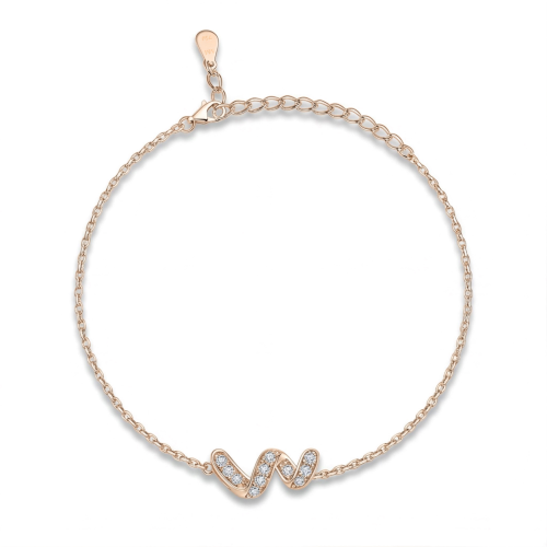 Serpentine - moissanite infinity armband met edelstenen in pavézetting