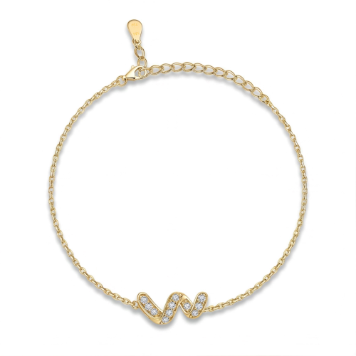 Serpentine - moissanite infinity armband met edelstenen in pavézetting