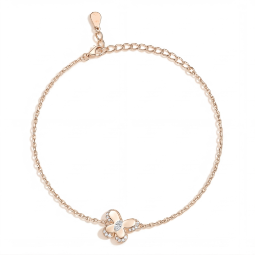 Bloomique - moissanite charm armband met bloemmotief en schitterende accenten