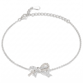 Ribbonique - Tweekleurige Moissanite Armband Met Decoratieve Strik En Pave Accenten
