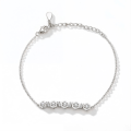 Octet - Hexagonale Mandzetting Moissanite Armband Met Verstelbare Schakelketting