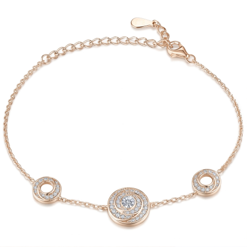 Cirquel - moissanite armband met geschakelde dubbele halo-elementen
