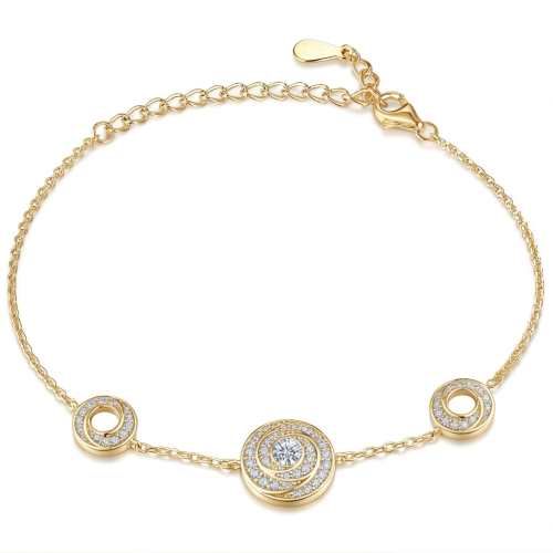 Cirquel - moissanite armband met geschakelde dubbele halo-elementen
