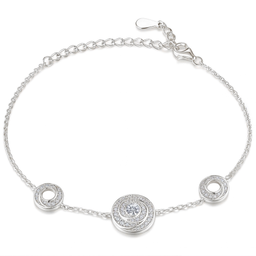 Cirquel - Moissanite Armband Met Dubbele Halo Geschakelde Stations