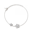 Fiorella - Verstelbare Moissanite Bloem Bedelarmband Met Pavé Zettingen