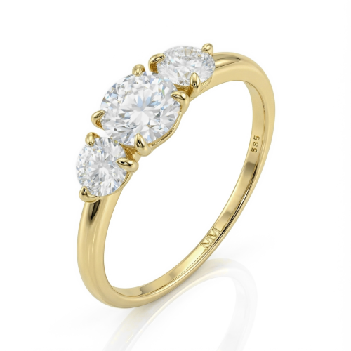 Aventine - moissanite ring met drie stenen