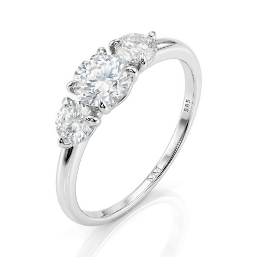 Aventine - moissanite ring met drie stenen