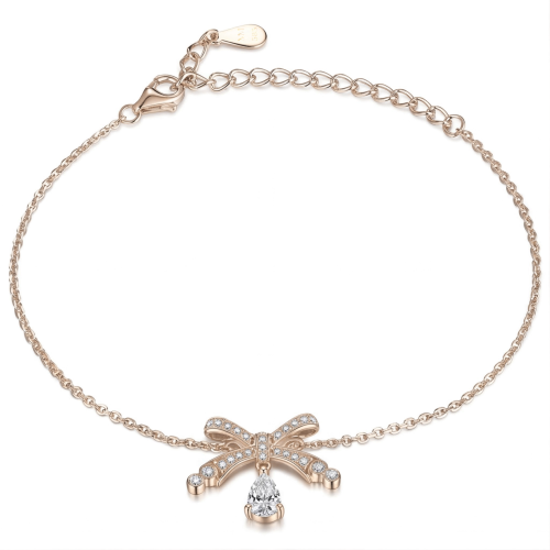 Pearlette - Peer-Vormige Moissanite Strik Armband Met Pave Zetting