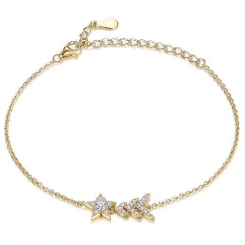 Stellaris - verstelbare moissanite stercharm armband met pavézetting