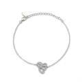 Ornella - Floral Halo Moissanite Armband Met Verstelbare Schakelketting