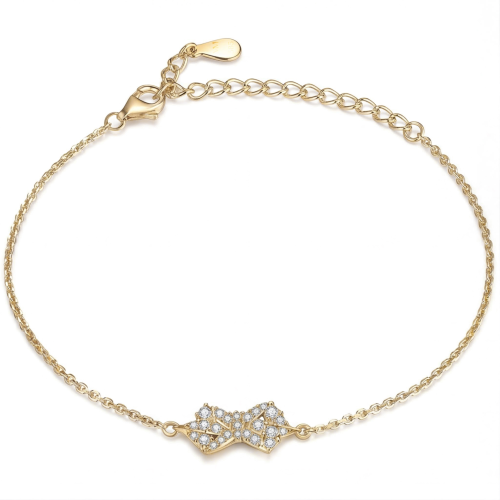 Gleamique - moissanite armband met strikmotief en verstelbare ketting