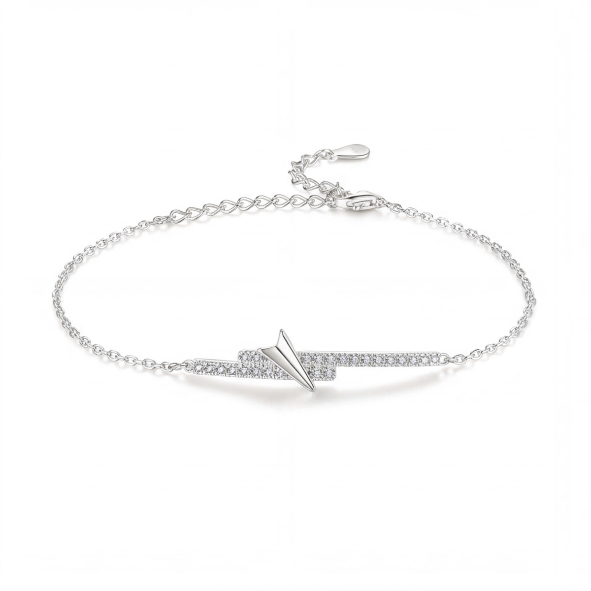 Volute - Chevron Moissanite Armband Met Pavézetting
