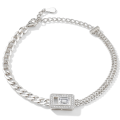 Verdura - Smaragdgeslepen Moissanite Armband met Halo Ontwerp