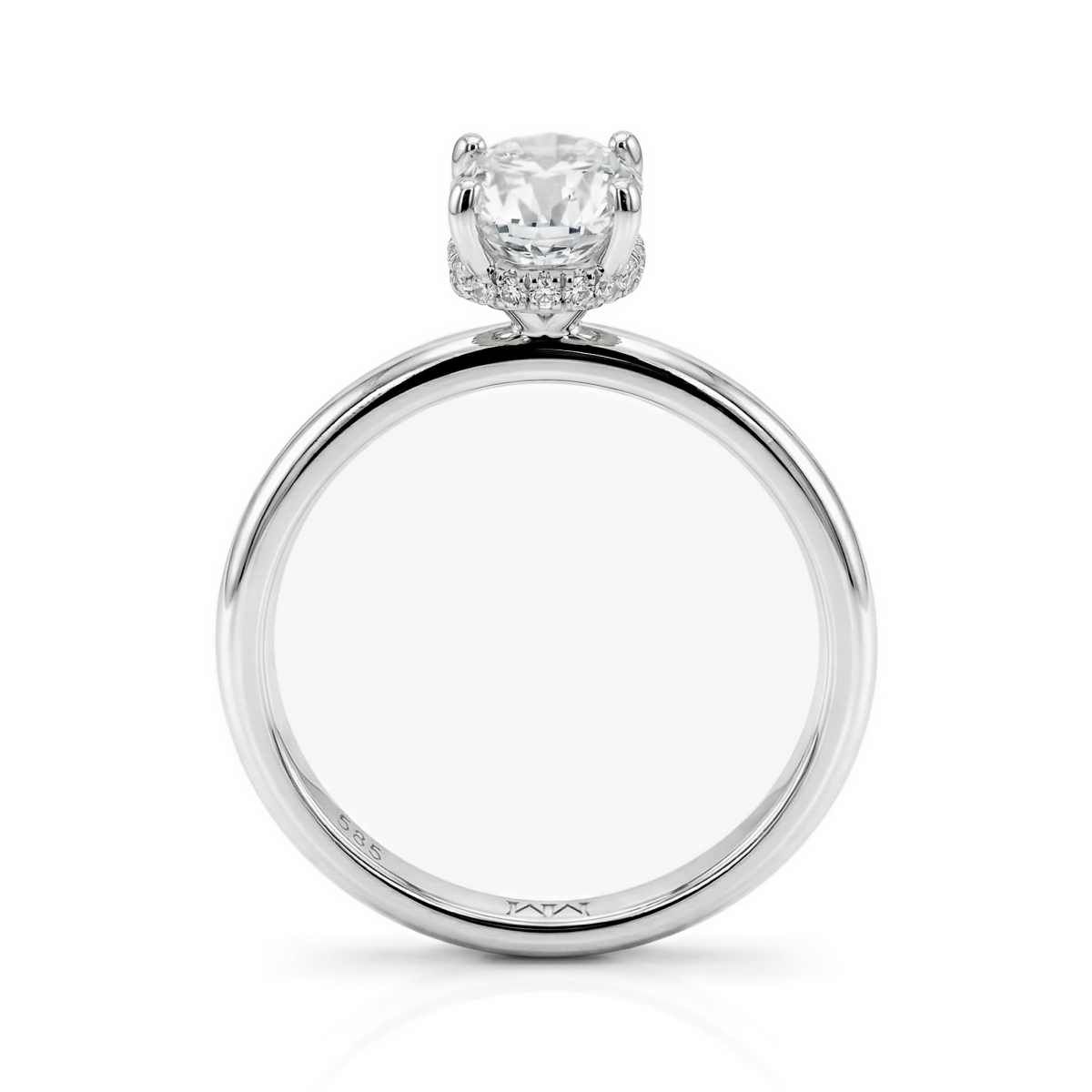 Ovalisse - Ovaal Geslepen Moissanite Ring Met Circle Hidden Halo