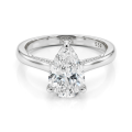 Poirine - Peer Geslepen Moissanite Ring Met Hidden Halo En Pavé Accentstenen