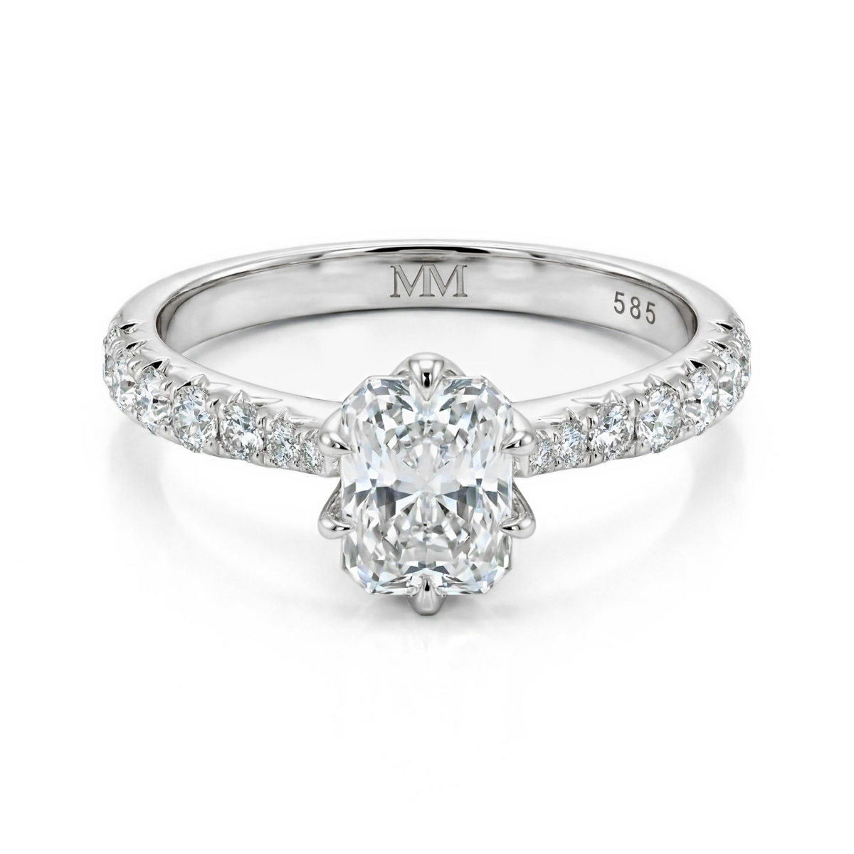 Lumiere - Radiant Geslepen Moissanite Ring Met Channel-Set Stenen