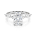 Luminaire - Radiant Geslepen Moissanite Ring Met Marquise Zijstenen en Hidden Halo