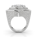 Zenith - Heren Peer Geslepen Moissanite Ster Ring Met Pavé Zetting