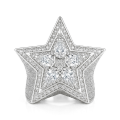 Zenith - Heren Peer Geslepen Moissanite Ster Ring Met Pavé Zetting