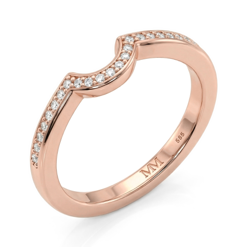 Cirquette - Gecontoureerde Moissanite Trouwring Met Accentstenen
