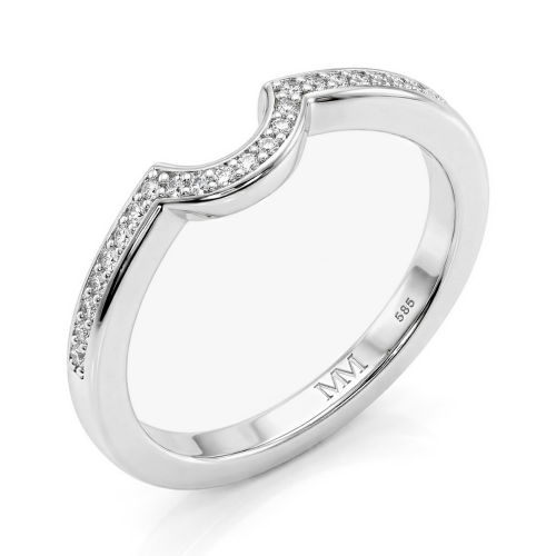 Cirquette - Gecontoureerde Moissanite Trouwring Met Accentstenen