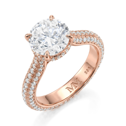 Cassiane - Moissanite Verlovingsring met Pavé-gezette Accentstenen